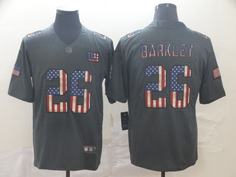 Men New York Giants #26 Barkley Carbon Black Retro USA flag Nike NFL Jerseys->new york giants->NFL Jersey